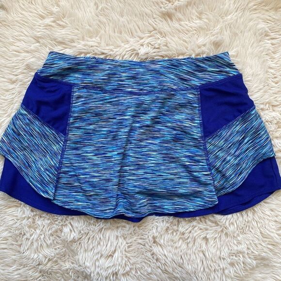 Athleta Space-dye Blue Bustle Tennis Skirt - Picture 7 of 9